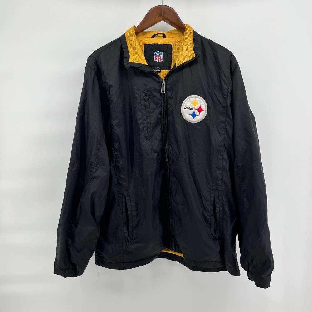 NFL Pittsburgh Steelers G-III Apparel Windbreaker Jacket Mens Medium Black